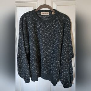 Vintage 80s John Ashford Preppy Sweater Mens L Multicolor Wool Blend Italy Golf